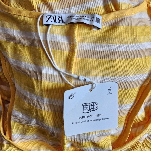 New Zara Striped Yellow Sleeveless Racerback Tank Maxi Dress NWT - Picture 13 of 13